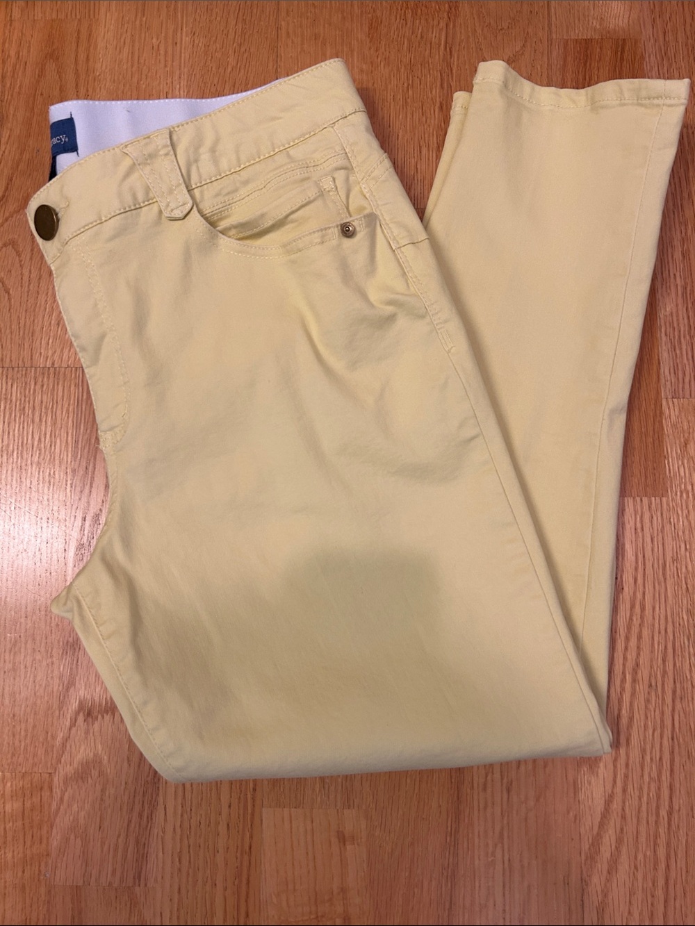 Democracy Straight Leg Jeans in Pale Yellow